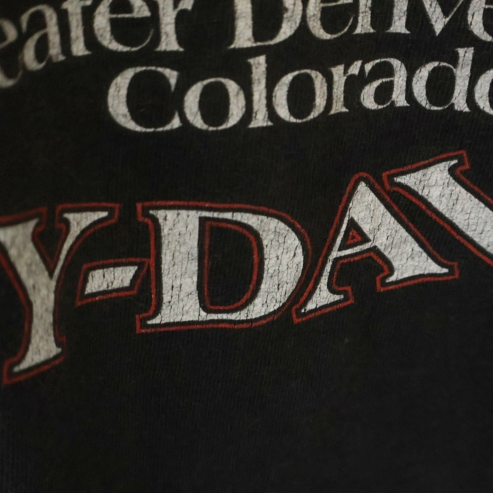 VINTAGE(ヴィンテージ) 90s HARLEY DAVIDSON ROCKY MOUNTAIN L/S ハーレーダビッドソン ロッキーマウンテン アームプリント Tシャツ 長袖カットソー ブラック