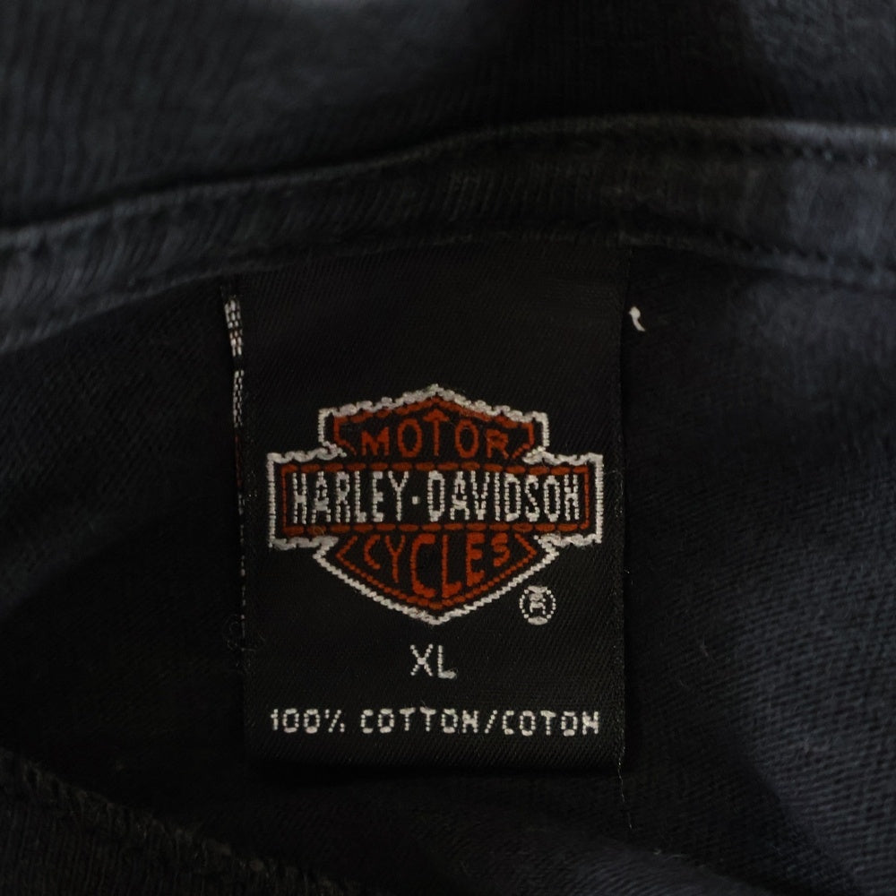 VINTAGE(ヴィンテージ) 90s HARLEY DAVIDSON ROCKY MOUNTAIN L/S ハーレーダビッドソン ロッキーマウンテン アームプリント Tシャツ 長袖カットソー ブラック