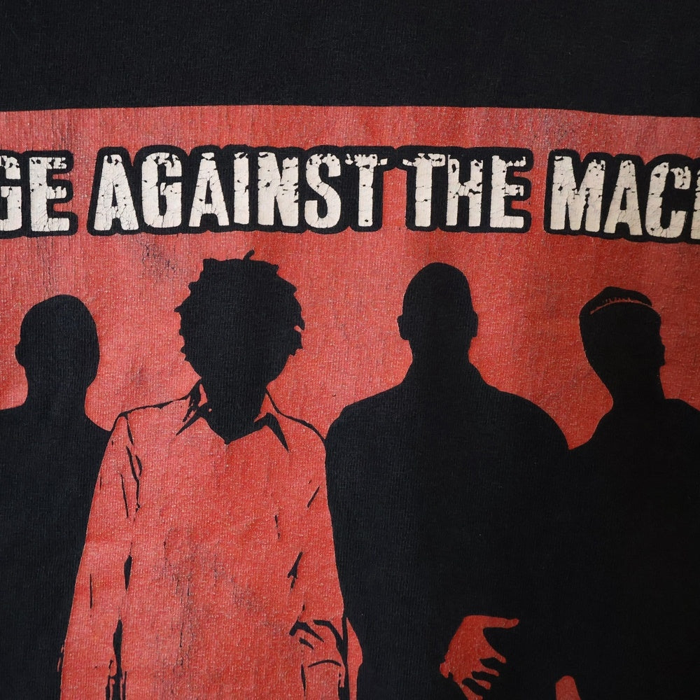 VINTAGE(ヴィンテージ) 00s RAGE AGAINST THE MACHINE MEMBER TEE レイジ・アゲインスト・ザ・マシーン バンド フロントプリント半袖Tシャツ カットソー ブラック