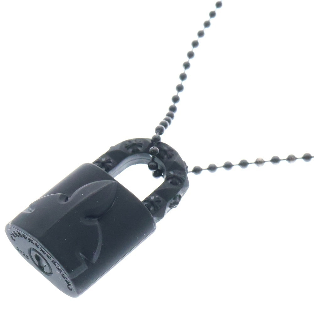 CHROME HEARTS(クロムハーツ) PADLOCK FLERKNEE SLCN パドロックフレアニー ラバーネックレス シリコン ブラック BCA295