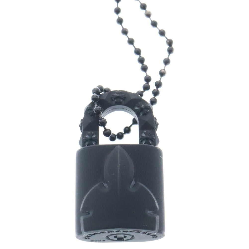 CHROME HEARTS(クロムハーツ) PADLOCK FLERKNEE SLCN パドロックフレアニー ラバーネックレス シリコン ブラック BCA295