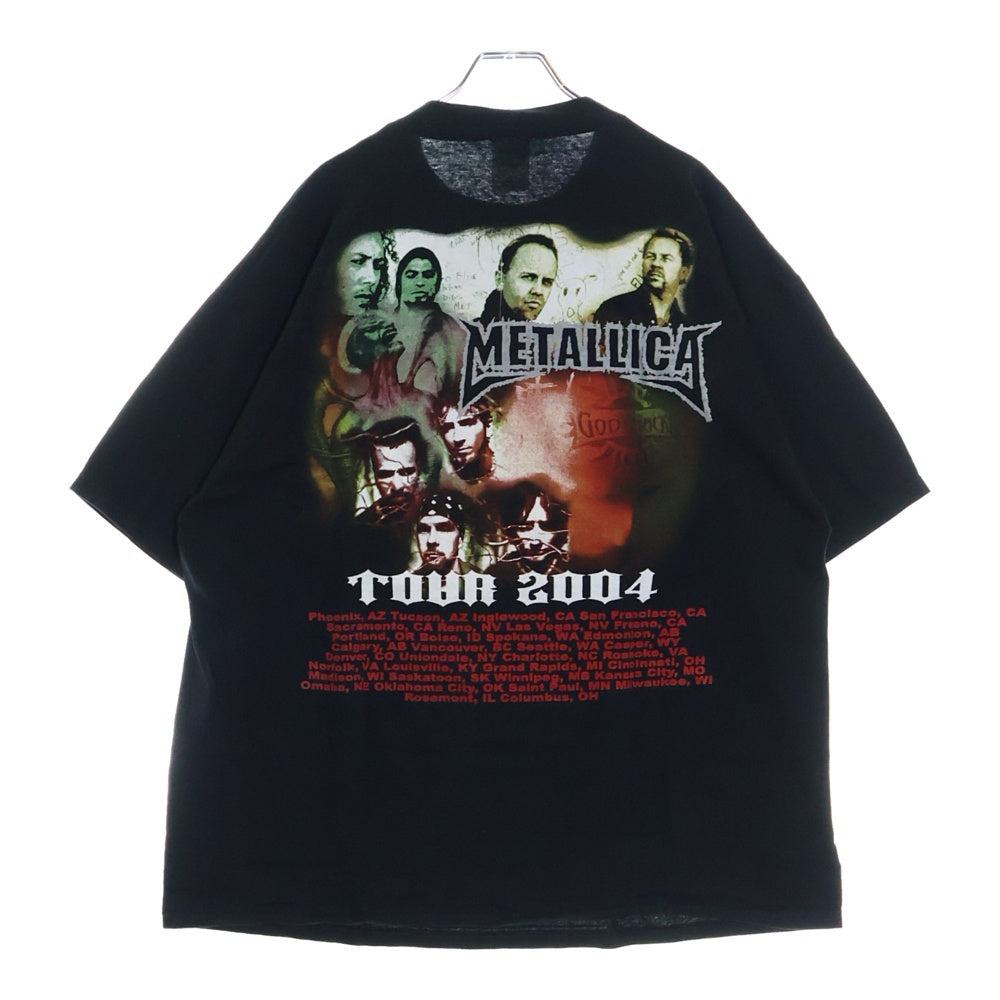 VINTAGE(ヴィンテージ) 00s METALLICA PUSHEAD TOUR 2004 メタリカ パスヘッド ツアー 両面プリント Tシャツ 半袖カットソーブラック