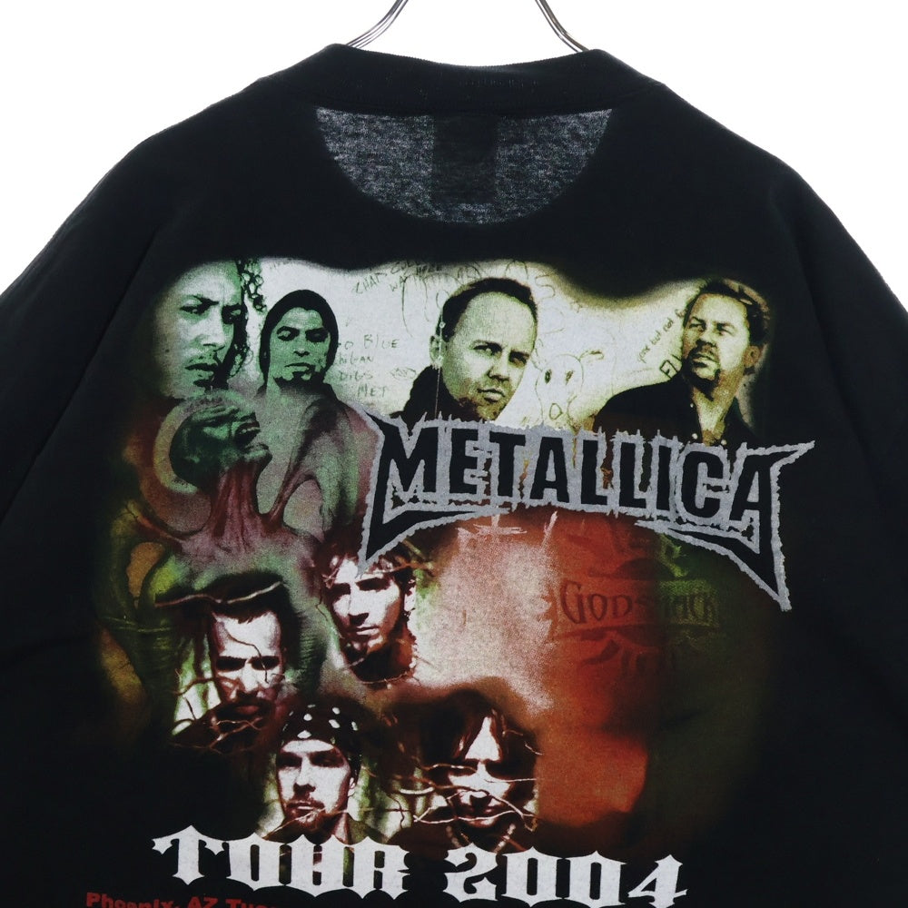 VINTAGE(ヴィンテージ) 00s METALLICA PUSHEAD TOUR 2004 メタリカ パスヘッド ツアー 両面プリント Tシャツ 半袖カットソーブラック