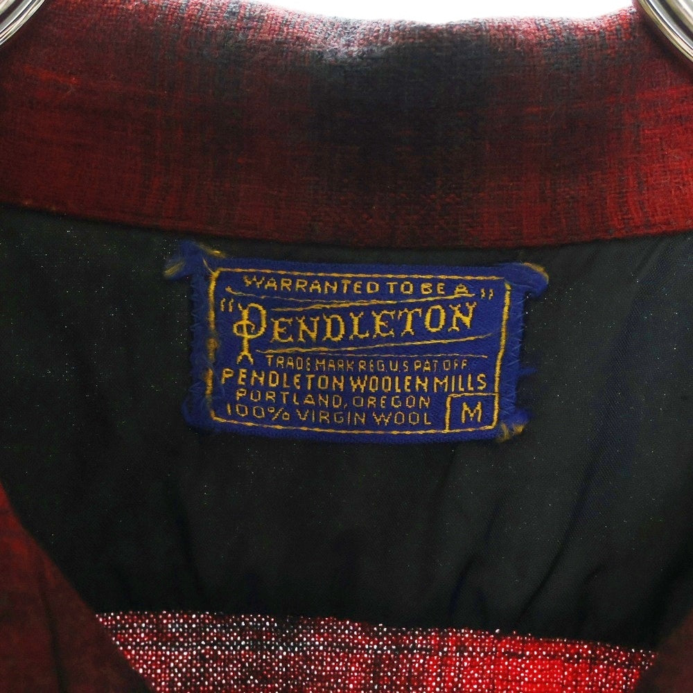 PENDLETON(ペンドルトン) 60s オンブレチェック ウール 長袖シャツ レッド/ブラック