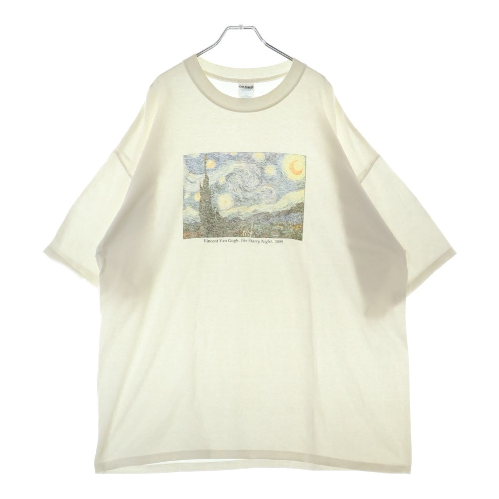 VINTAGE(ヴィンテージ) 00s VINCENT VAN GOGH THE STARRY NIGHT ゴッホ フロント プリント Tシャツ 半袖カットソー ホワイト