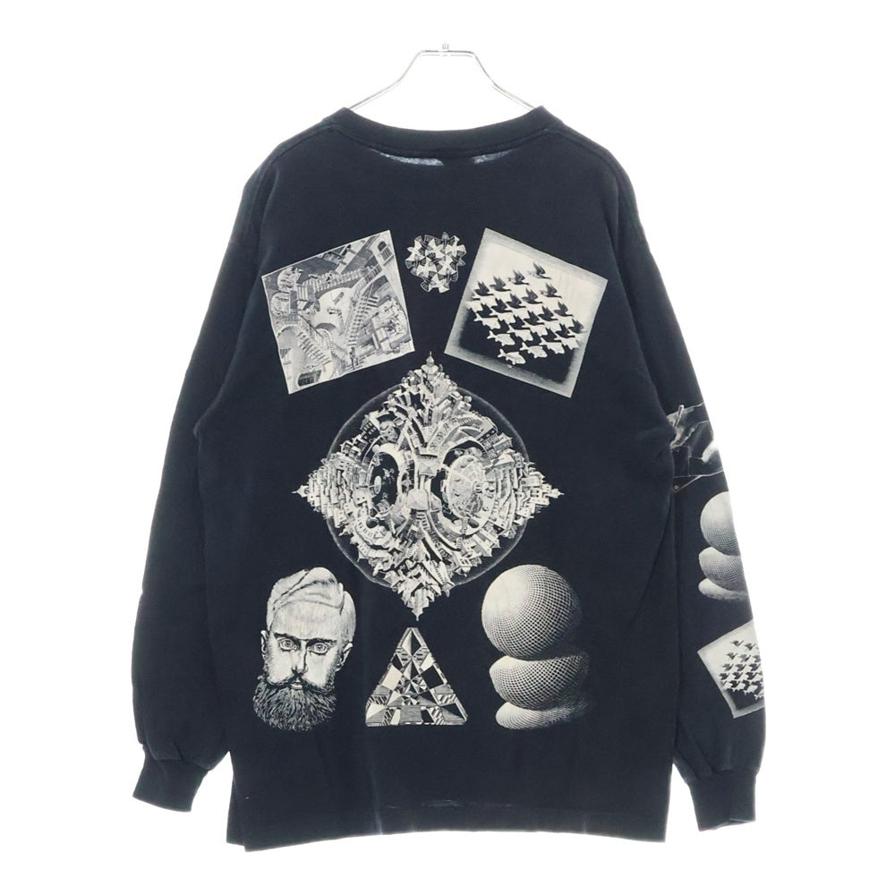 VINTAGE(ヴィンテージ) 90s M.C. ESCHER MULTI ART LS BLACK ANDAZIA エッシャー ロンT Tシャツ 半袖カットソー ブラック
