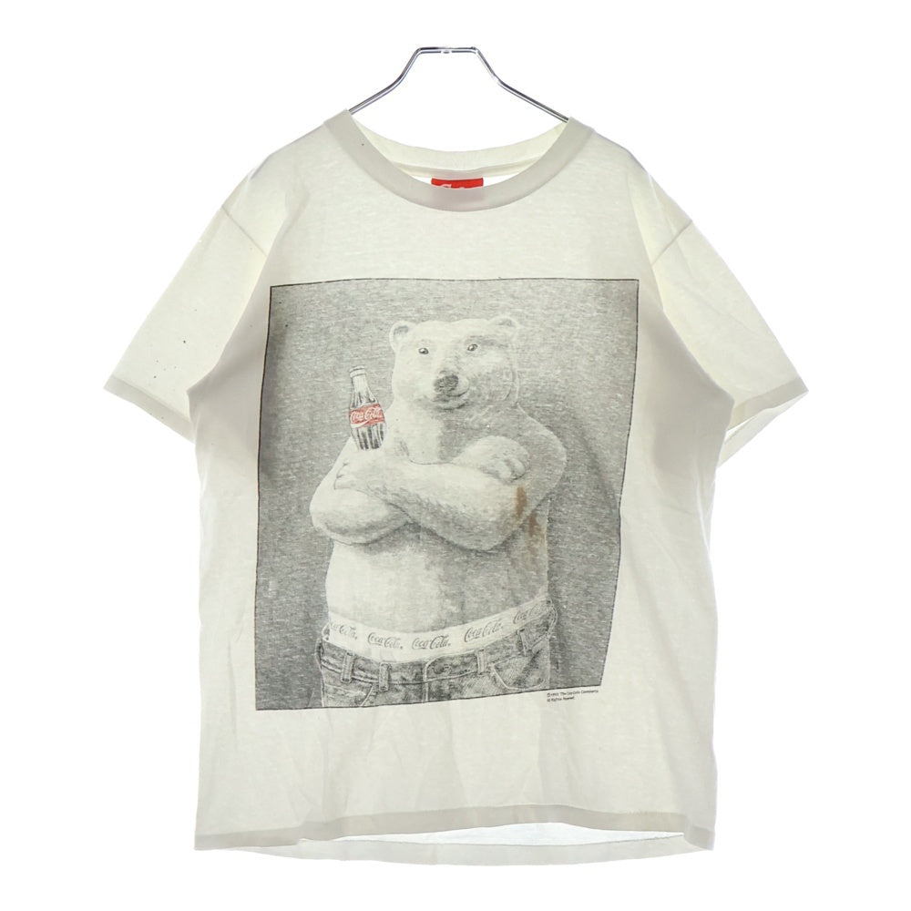 VINTAGE(ヴィンテージ) 90s COKE ポーラベア フロント プリント Tシャツ 半袖カットソー ホワイト