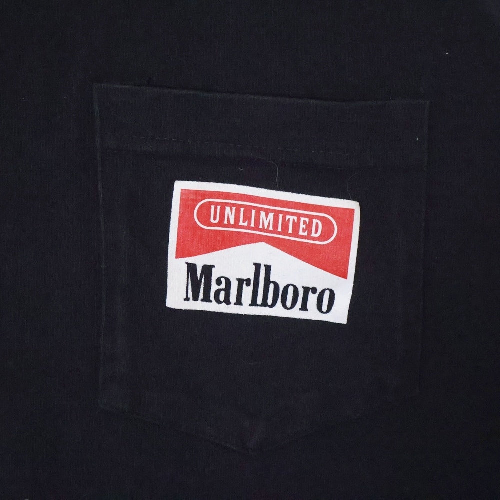 VINTAGE(ヴィンテージ) 90s MARLBORO RAILROAD POCKET TEE マルボロ レイルロード ポケットTシャツ 半袖カットソー ブラック