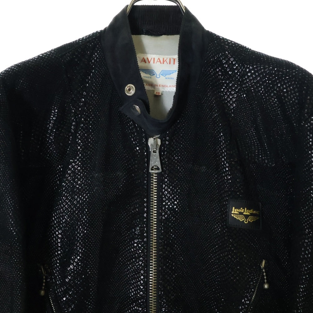 Lewis Leathers(ルイスレザー) AVIAKIT SUPER PHANTOM DESIGN LEATHER JACKET ENGLAND製 スーパーファントム イングランド製 スエード切替 デザイン レザージャケット ブラック
