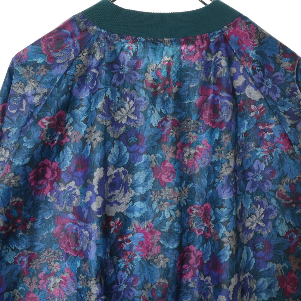 VINTAGE(ヴィンテージ) 90～00s FLOWER ALL PATTERN USA製 花 総柄 ジップアップ ナイロン ブルゾン ジャケット グリーン/ピンク/パープル