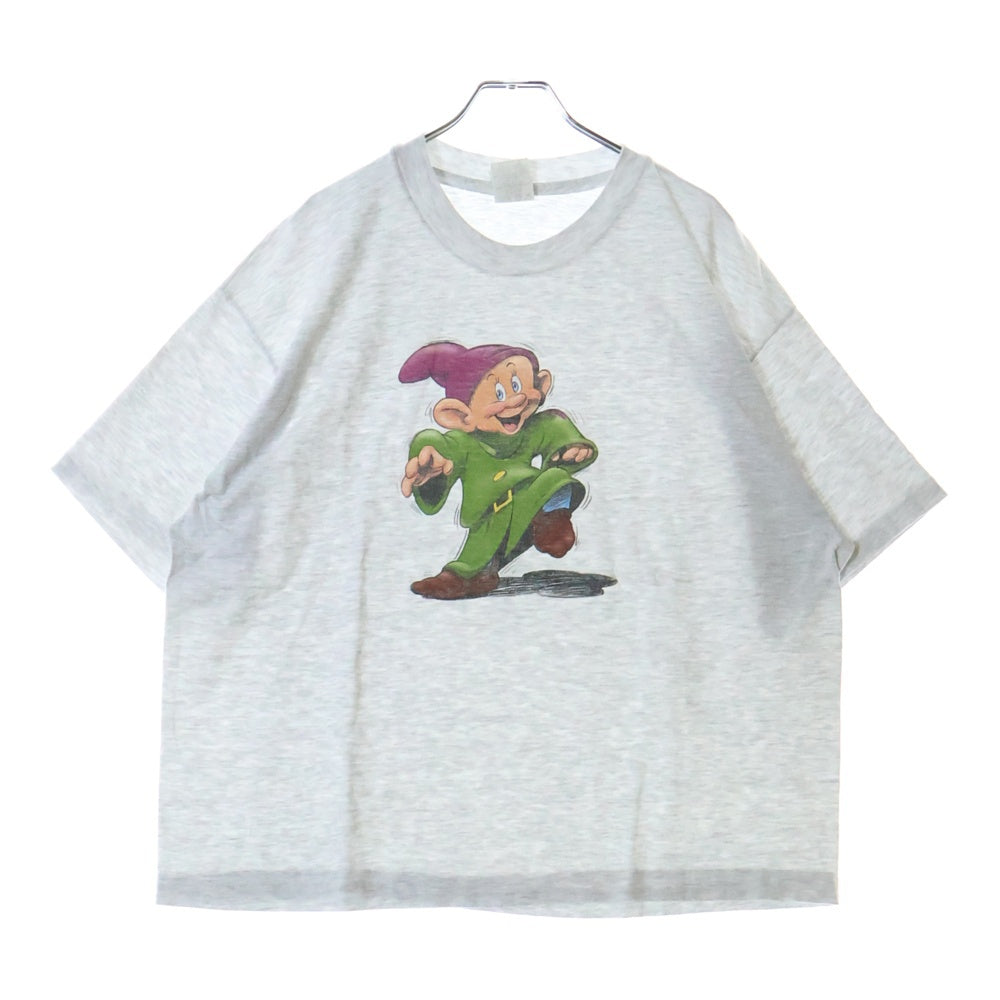 VINTAGE(ヴィンテージ) 90s DISNEY WHITESNOW The Seven Dwarfs Dopey ディズニー 白雪姫 七人の小人 ドーピー フロント プリント Tシャツ 半袖カットソー グレー