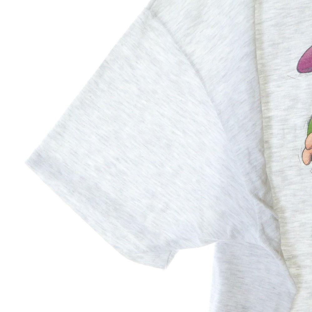 VINTAGE(ヴィンテージ) 90s DISNEY WHITESNOW The Seven Dwarfs Dopey ディズニー 白雪姫 七人の小人 ドーピー フロント プリント Tシャツ 半袖カットソー グレー