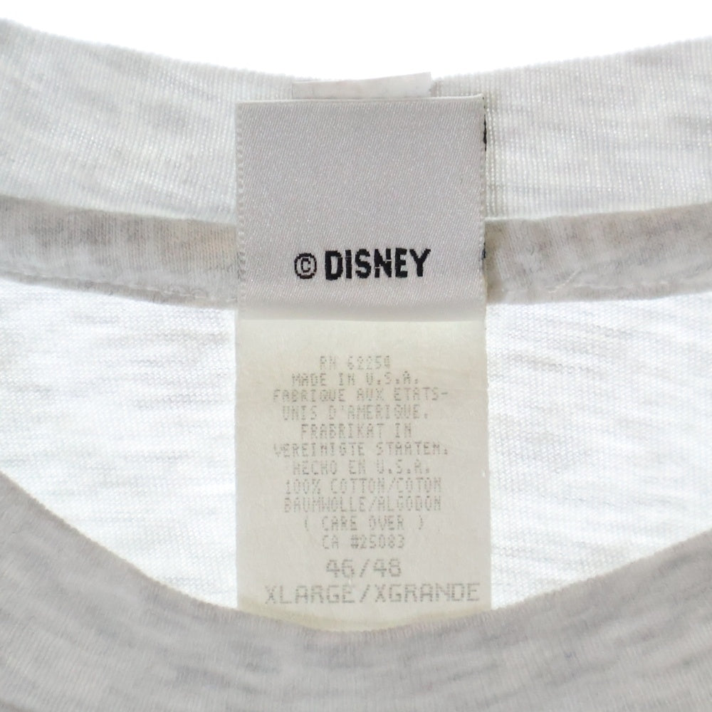 VINTAGE(ヴィンテージ) 90s DISNEY WHITESNOW The Seven Dwarfs Dopey ディズニー 白雪姫 七人の小人 ドーピー フロント プリント Tシャツ 半袖カットソー グレー