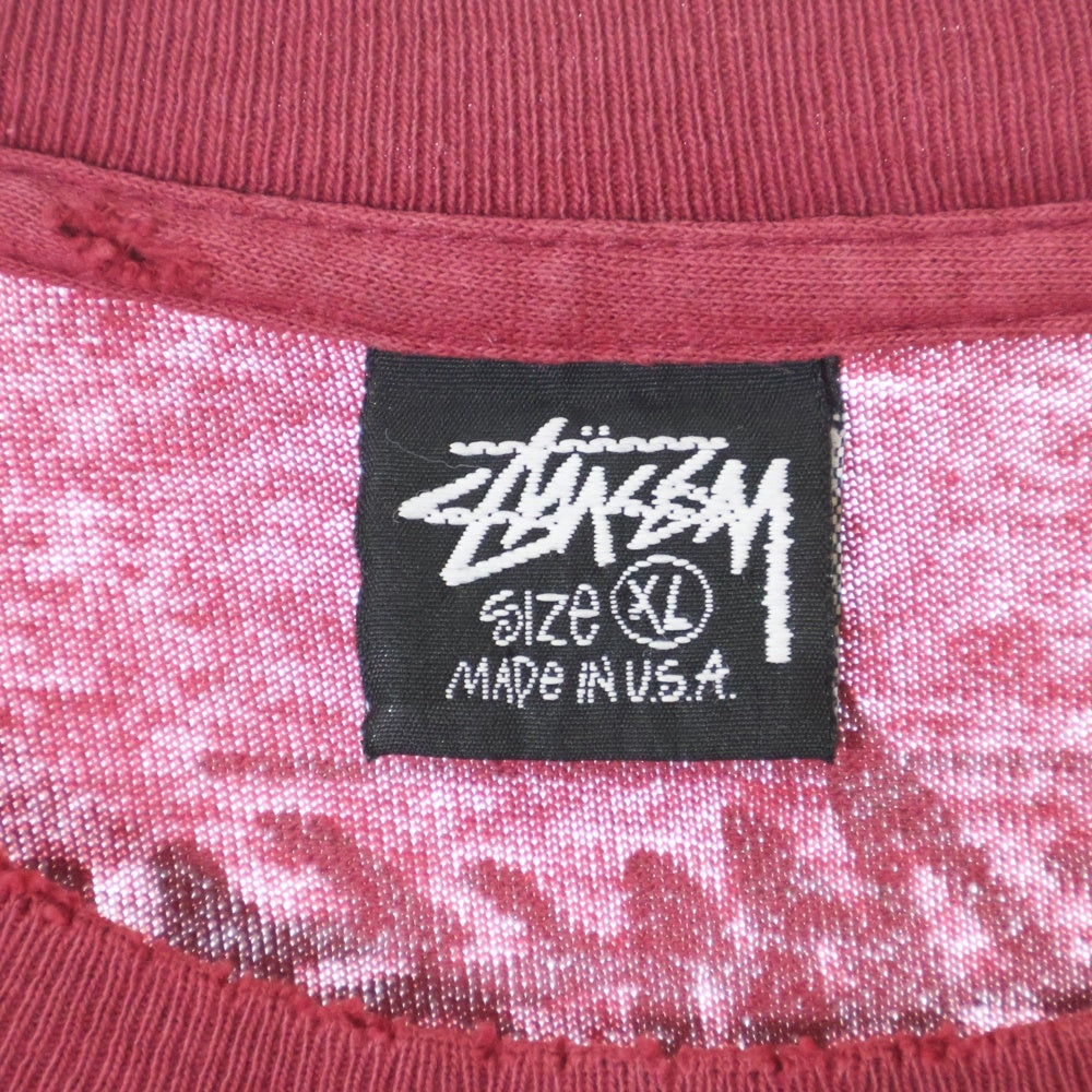 STUSSY(ステューシー) 90s OLD STUSSY オールド 両面プリント Tシャツ 半袖カットソー ボルドー