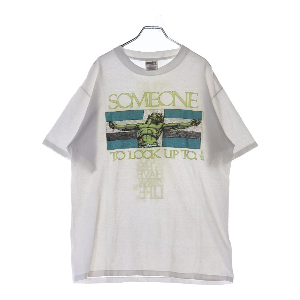 VINTAGE(ヴィンテージ) 90s SOMEONE TO LOOK UP JESUS イエス 両面プリント 半袖Tシャツ カットソー ホワイト
