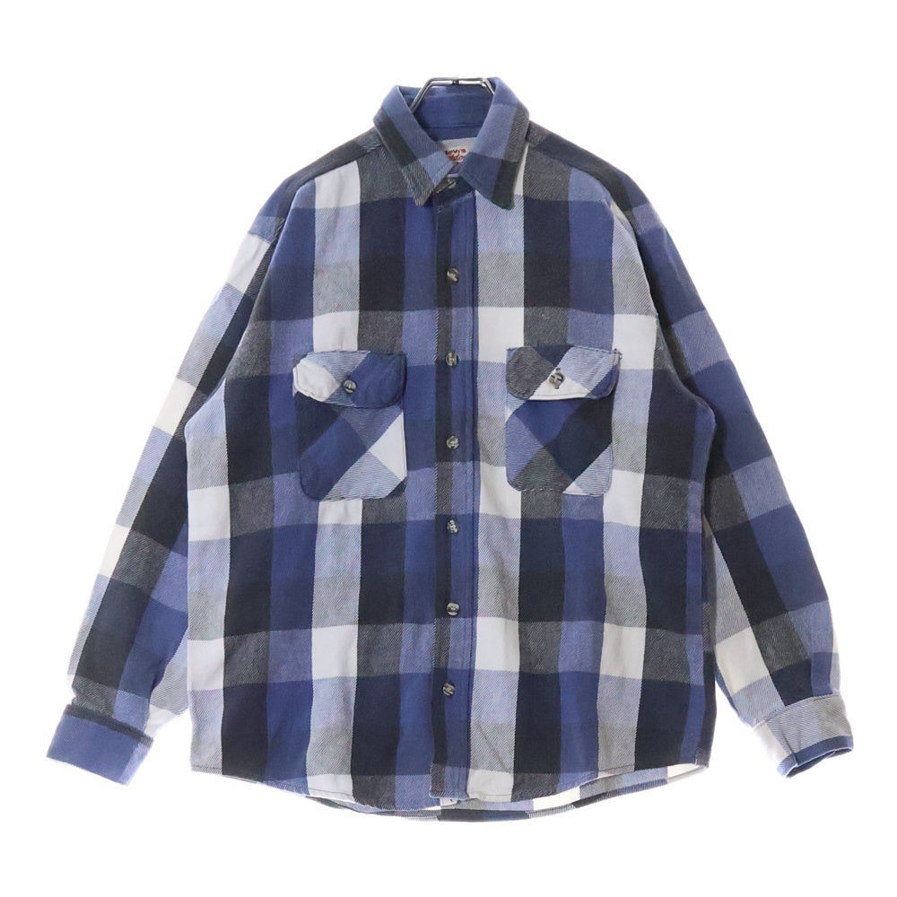 Levi's(リーバイス) 90s VINTAGE ALASKA SHIRTS COTTON FLANNEL コットン フランネル アラスカ 長袖 シャツ ホワイト/ブルー/グレー