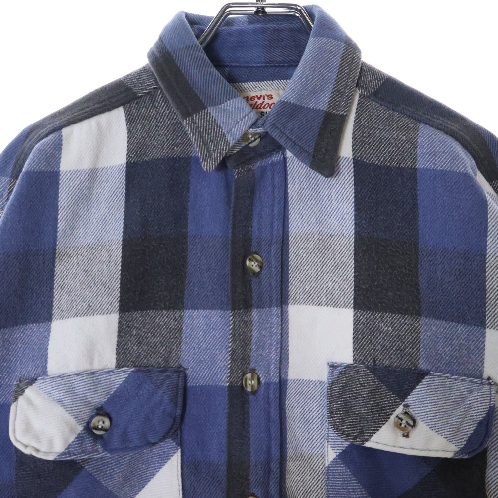 Levi's(リーバイス) 90s VINTAGE ALASKA SHIRTS COTTON FLANNEL コットン フランネル アラスカ 長袖 シャツ ホワイト/ブルー/グレー