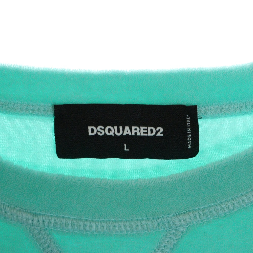 DSQUARED2(ディースクエアード) TOWEL RAGLAN COOL SWEATSHIRT ロゴ パイル スウェット トレーナー S71GU0579