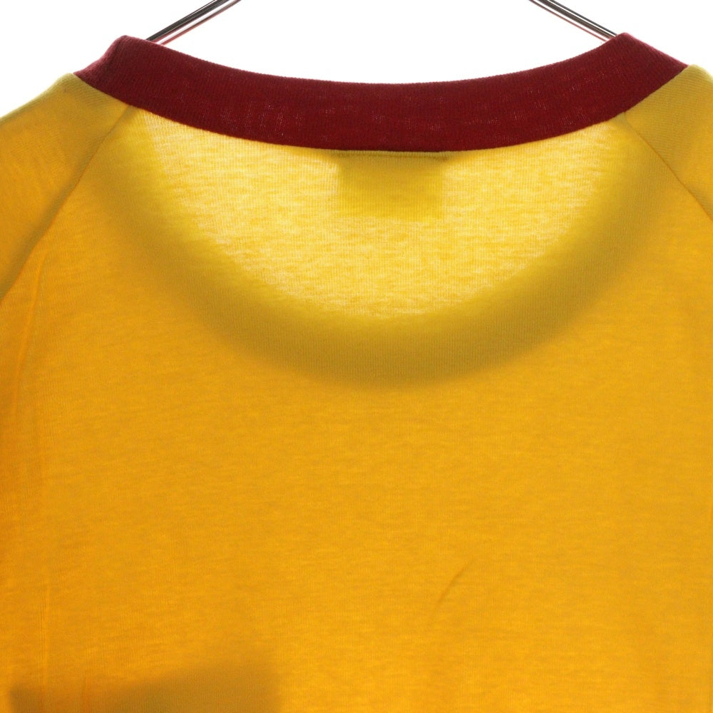 FRED PERRY(フレッドペリー) 80-90s VINTAGE 刺繍 リンガーネック ヒットユニオンタグ 半袖Tシャツ カットソー イエロー
