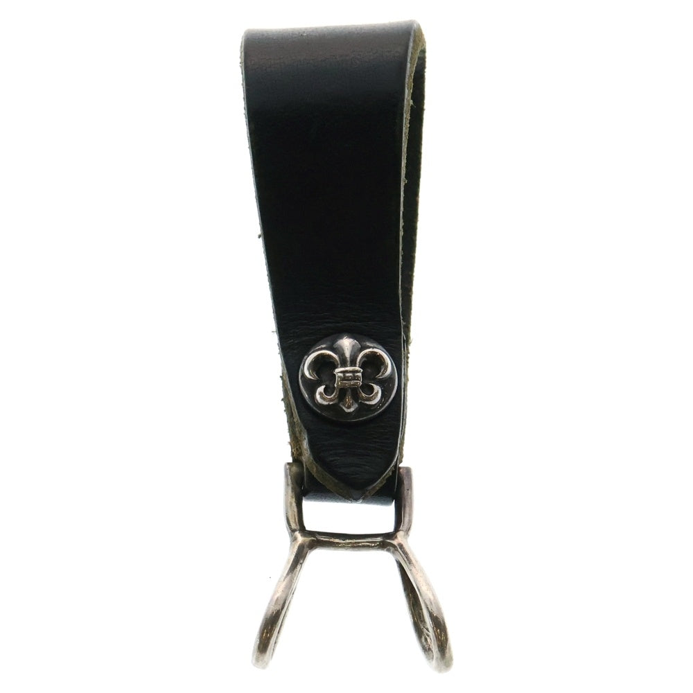 CHROME HEARTS(クロムハーツ) BELT LOOP BSフレアボタンレザーベルトループ シルバー/ブラック