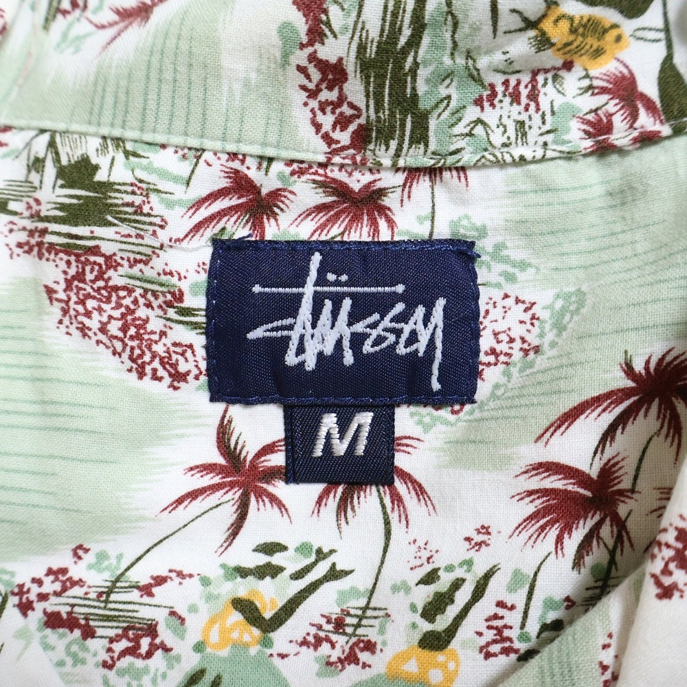 STUSSY(ステューシー) 90s OLD USA製 ハワイアン オープンカラー 半袖シャツ 総柄