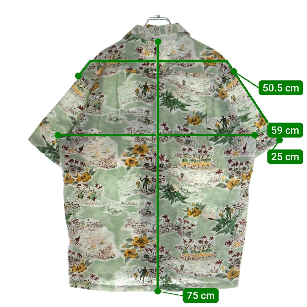 STUSSY(ステューシー) 90s OLD USA製 ハワイアン オープンカラー 半袖シャツ 総柄