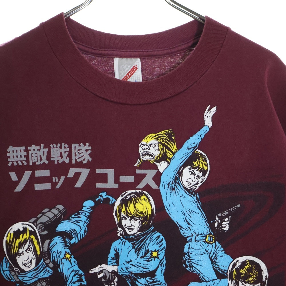 VINTAGE(ヴィンテージ) 90s SONIC YOUTH ヒステリックコミックス 無敵戦隊 ソニックユース Tシャツ 半袖カットソー ボルドー