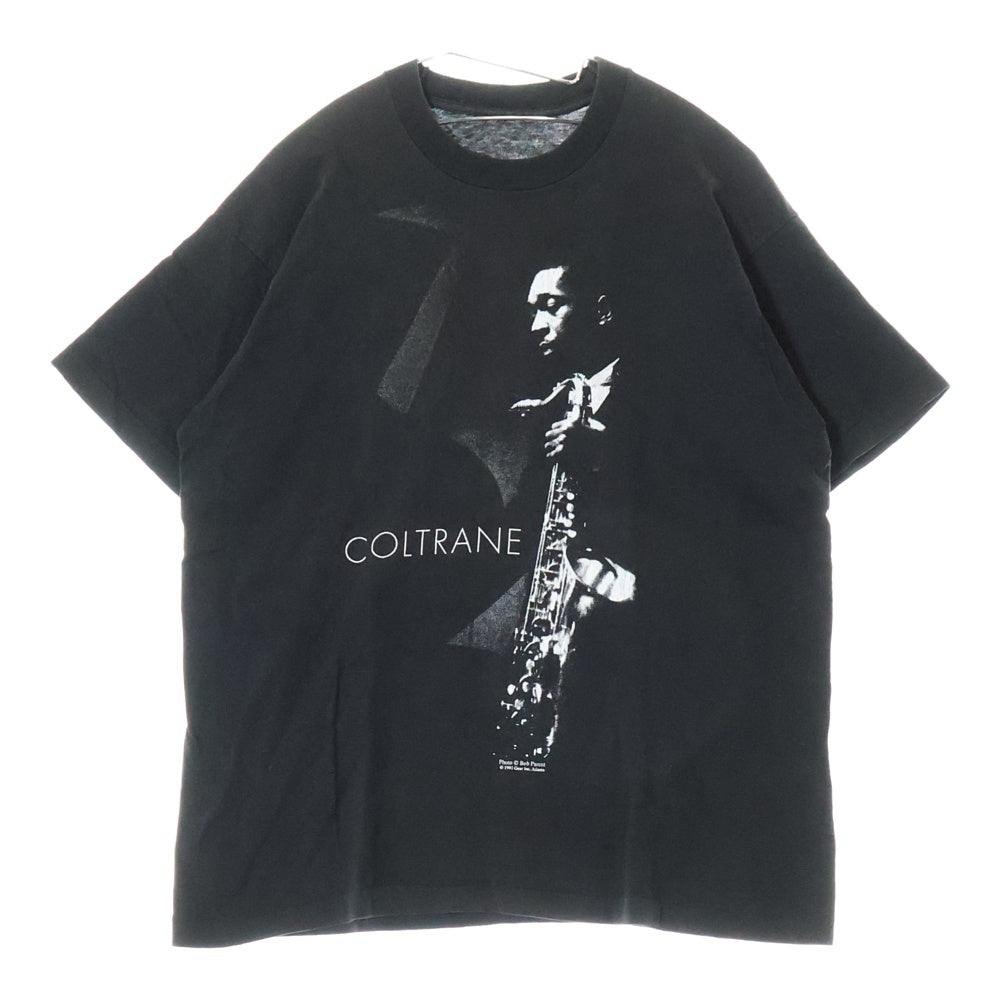 VINTAGE(ヴィンテージ) 90s JOHN COLTRAN TEE フロントプリント半袖Tシャツ カットソー ブラック