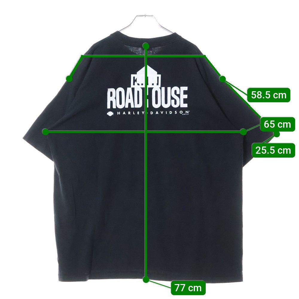 KITH(キス) HARLEY DAVIDSON ROAD HOUSE 23-071-060-0076-2-0 ハーレーダビッドソン 両面プリント Tシャツ 半袖カットソー ブラック