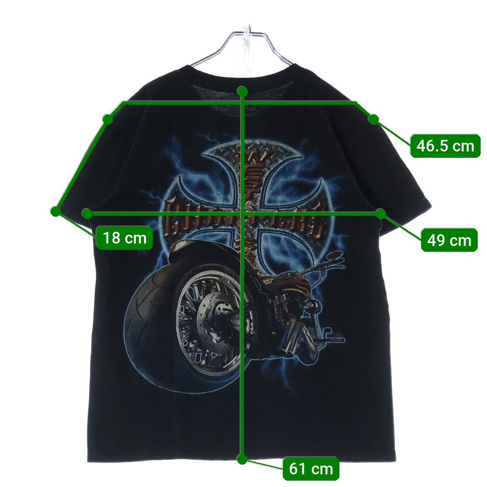 VINTAGE(ヴィンテージ) 00s WEST COAST CHOPPERS ウェストコーストチョッパーズ サンダークロス 両面プリント Tシャツ 半袖カットソーブラック