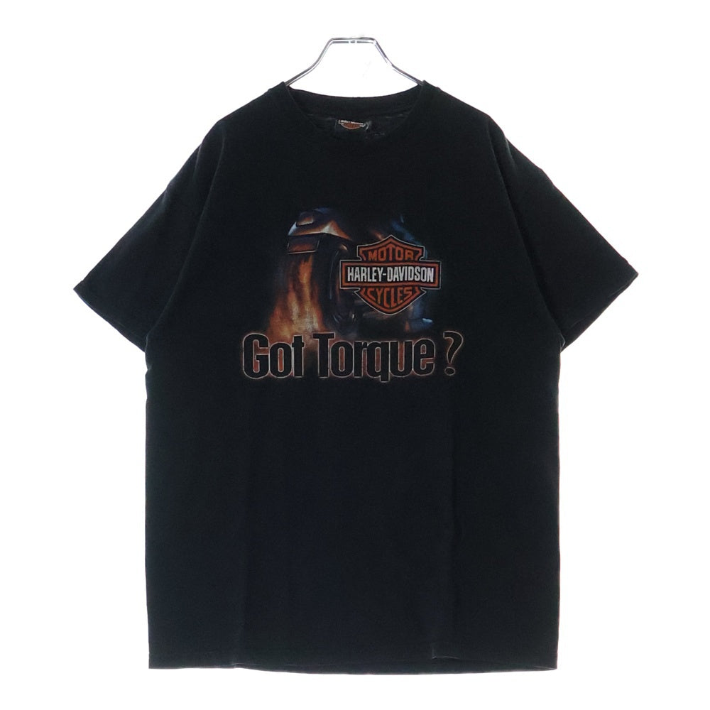 VINTAGE(ヴィンテージ) 00s HARLEY DAVIDSON GOT TORQUE？ DENVER COLORADO ハーレー 両面プリント Tシャツ 半袖カットソー ブラック