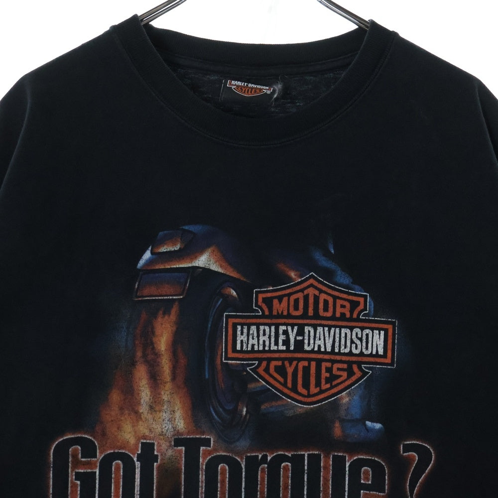 VINTAGE(ヴィンテージ) 00s HARLEY DAVIDSON GOT TORQUE？ DENVER COLORADO ハーレー 両面プリント Tシャツ 半袖カットソー ブラック