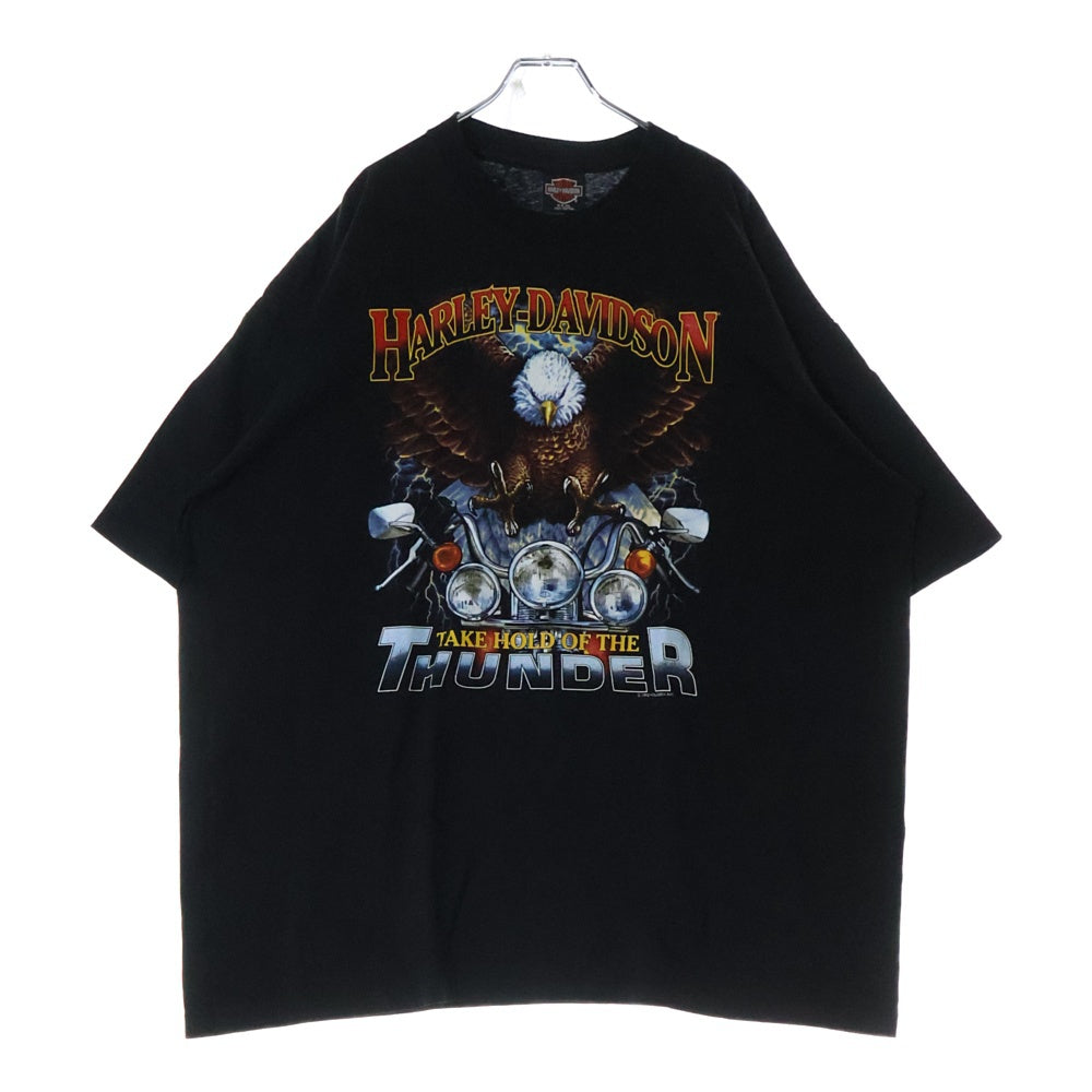 VINTAGE(ヴィンテージ) 00s HARLEY DAVIDSON TAKE HOLD OF THE THUNDER ハーレー イーグル サンダー Tシャツ 半袖カットソー ブラック