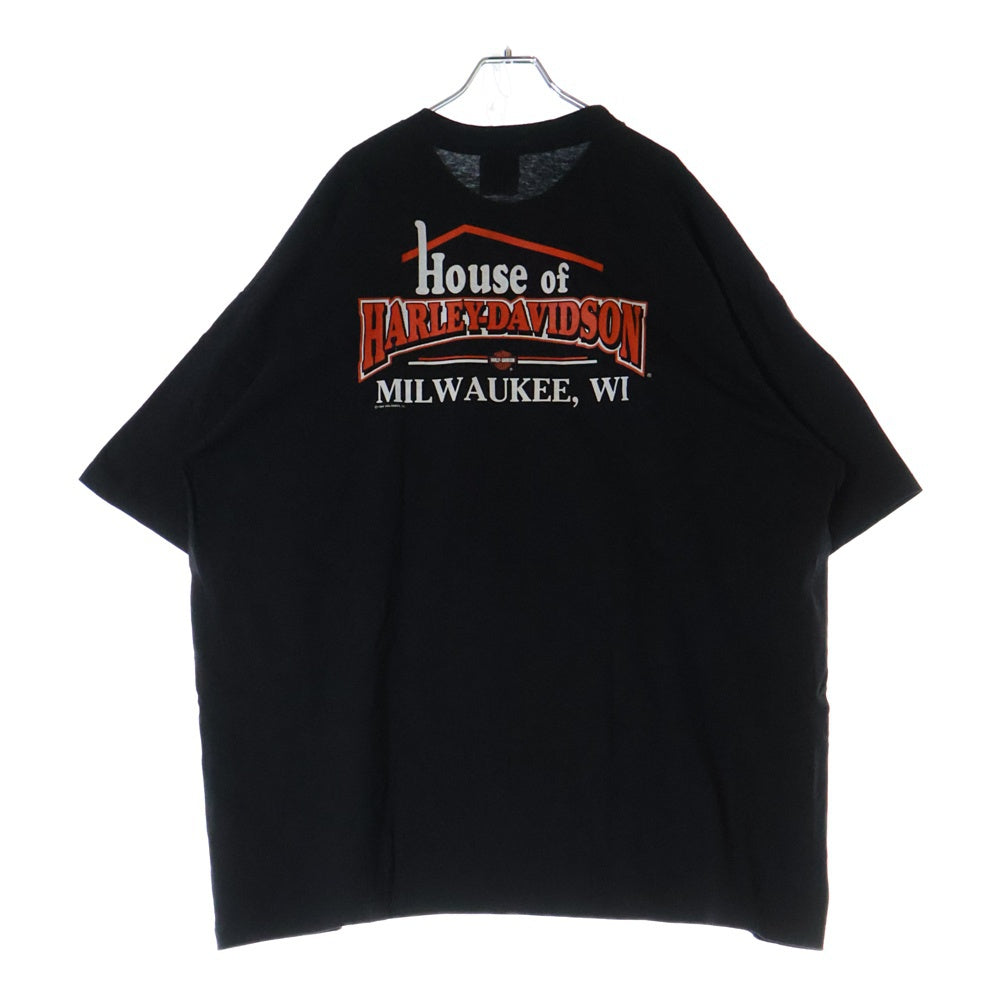 VINTAGE(ヴィンテージ) 00s HARLEY DAVIDSON TAKE HOLD OF THE THUNDER ハーレー イーグル サンダー Tシャツ 半袖カットソー ブラック