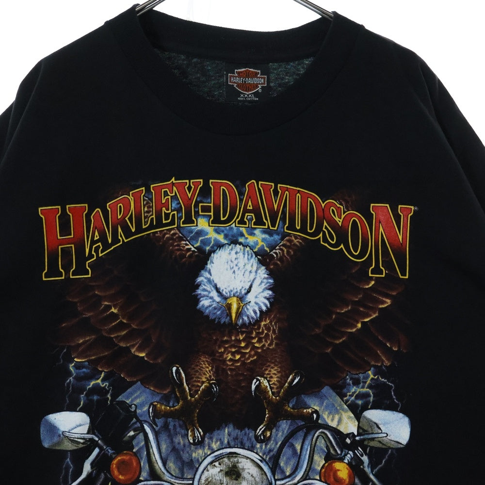 VINTAGE(ヴィンテージ) 00s HARLEY DAVIDSON TAKE HOLD OF THE THUNDER ハーレー イーグル サンダー Tシャツ 半袖カットソー ブラック