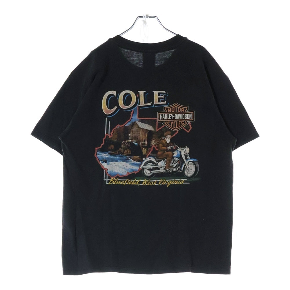 VINTAGE(ヴィンテージ) 90s HARLEY DAVIDSON COLE ハーレーダビッドソン 両面プリント Tシャツ 半袖カットソーブラック