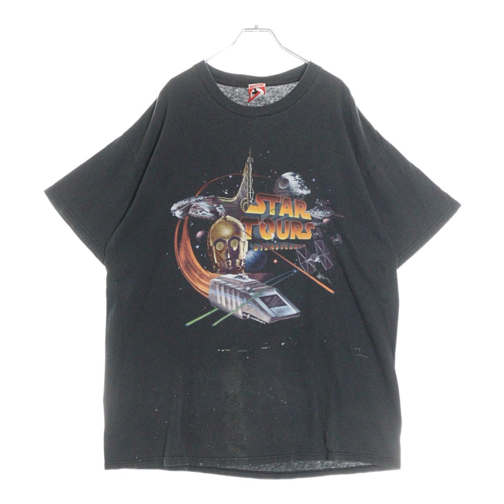 VINTAGE(ヴィンテージ) 90s STAR WARS STAR TOURS DISNAYLAND DISNEY MOVIE TEE スターウォーズ C-3PO フロントプリント Tシャツ 半袖カットソー ブラック
