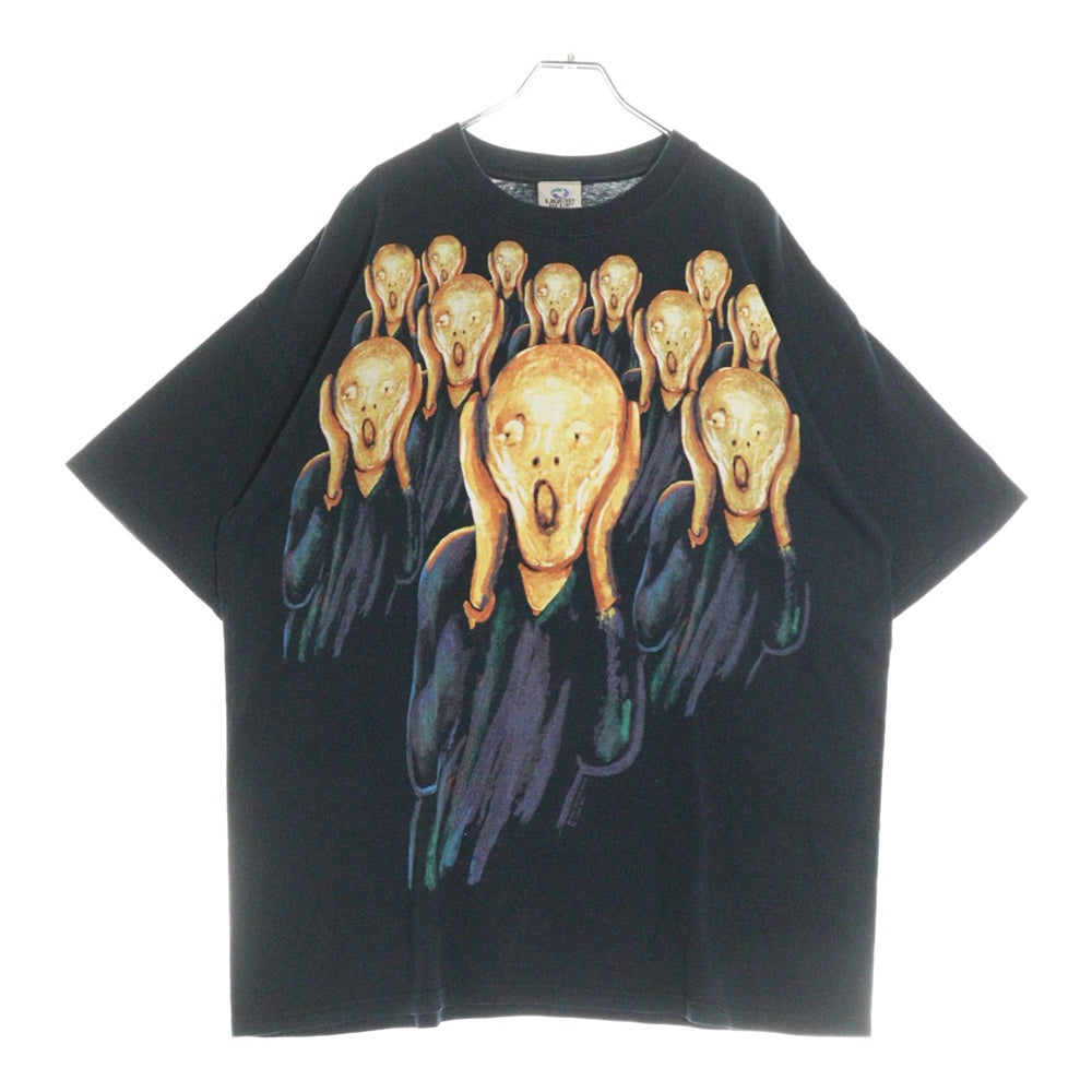 VINTAGE(ヴィンテージ) 90s The Scream ART TEE ムンクの叫び フロント プリント Tシャツ 半袖カットソー ブラック