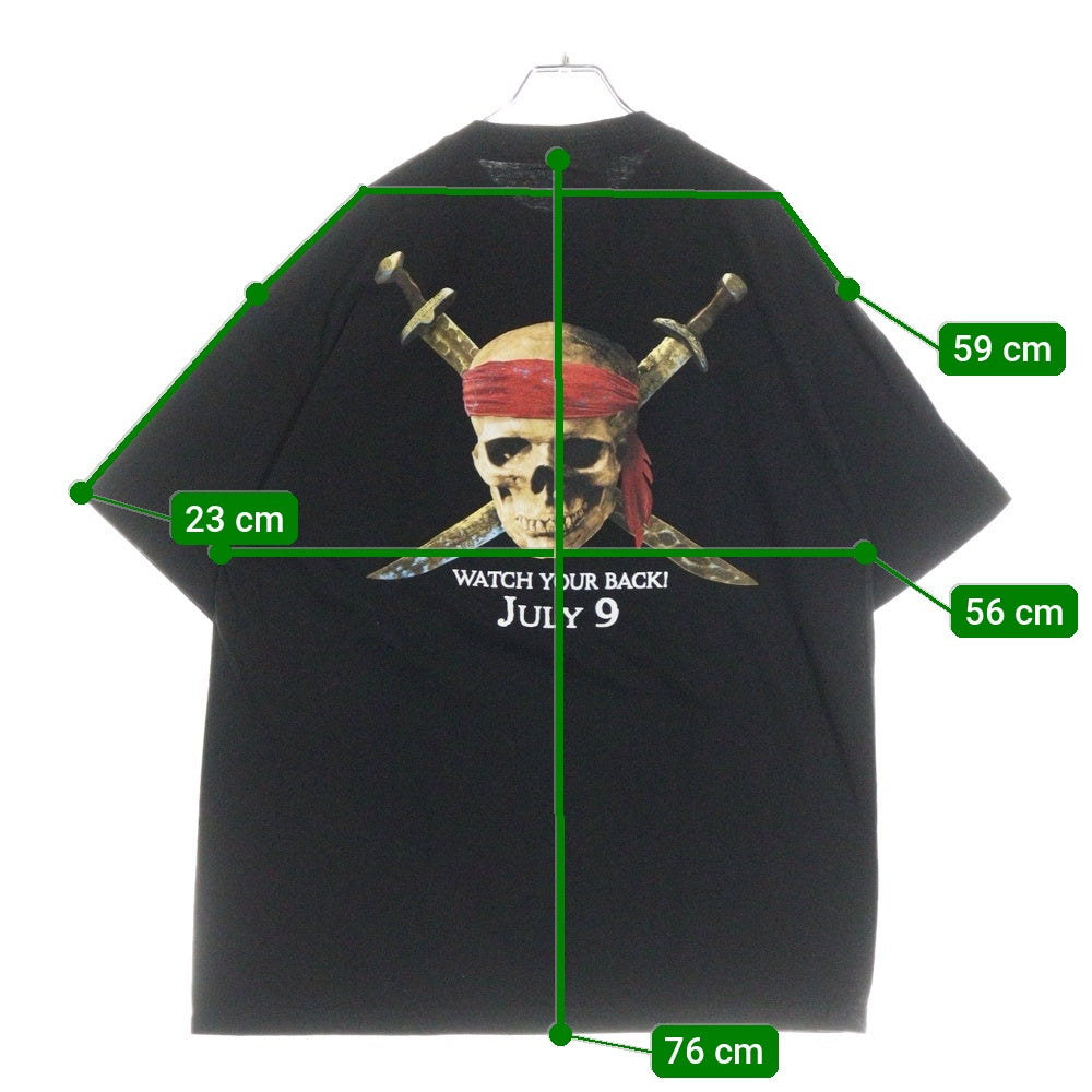 VINTAGE(ヴィンテージ) 00s Pirates of the Caribbean MOVIE TEE パイレーツオブカリビアン 両面プリント Tシャツ 半袖カットソー ブラック