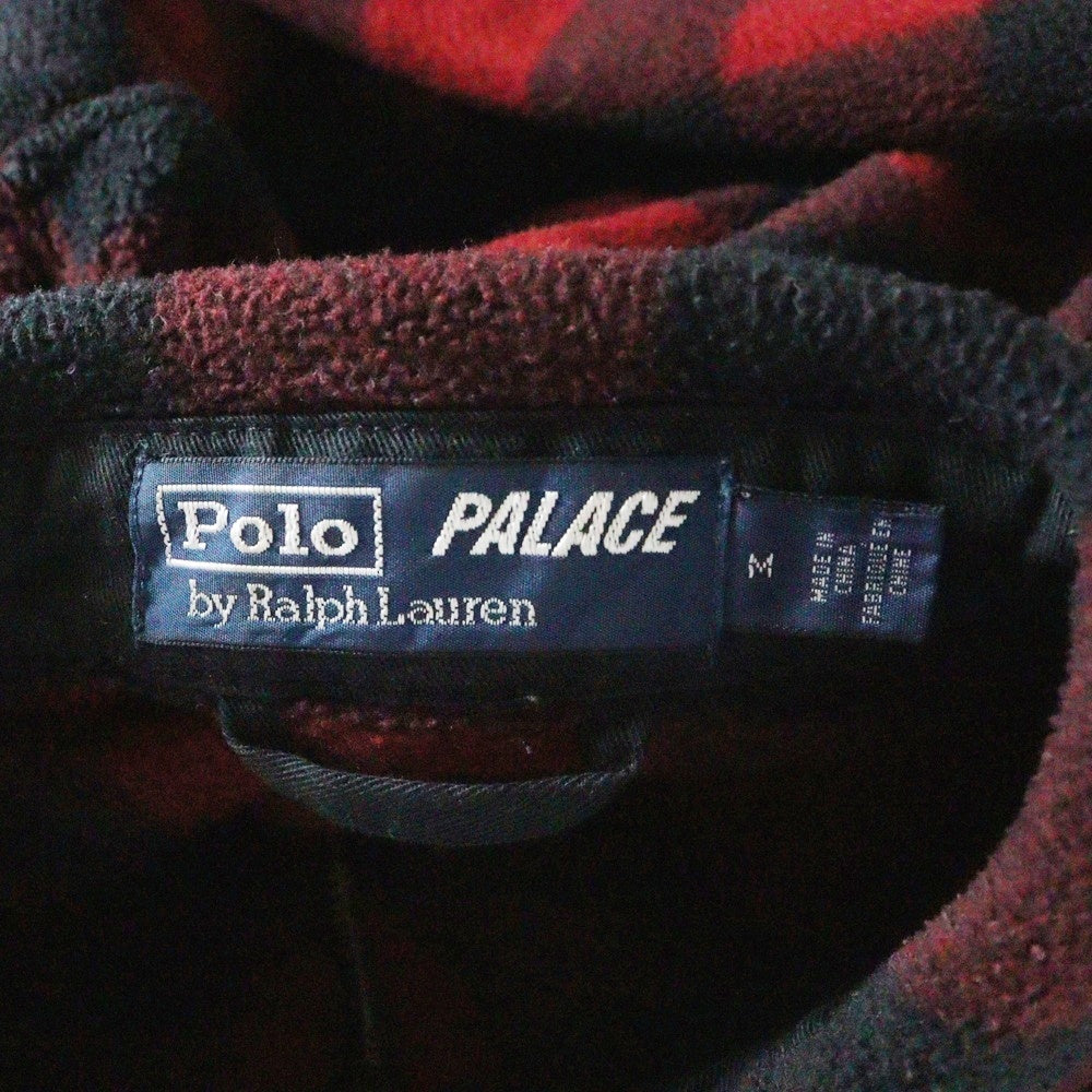 POLO RALPH LAUREN(ポロラルフローレン) ×PALACE Polar Fleece 710420694003 パレス ポーラー フリース ジップアップ スイング トップ ジャケット バッファローチェック ブルゾン レッド