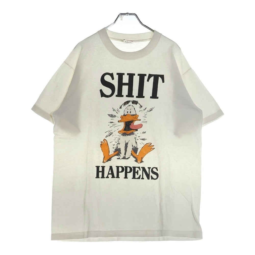 VINTAGE(ヴィンテージ) 90s SHIT HAPPNES フロントプリント Tシャツ 半袖カットソー ホワイト