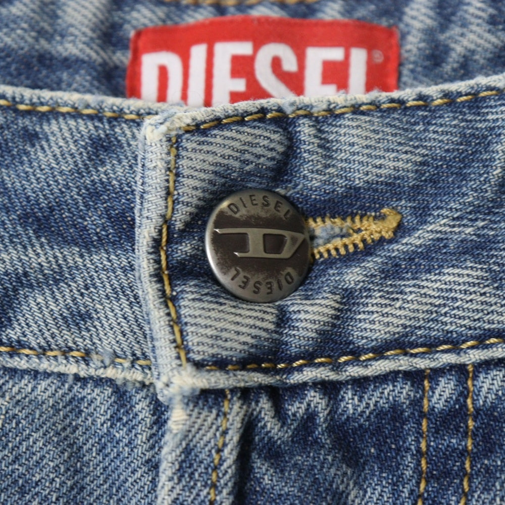 DIESEL(ディーゼル) D-LIVERY-SHORT A14072 ウォッシュ加工 フロントボタン ワイド デニム カーゴ ハーフパンツ ショーツ インディゴ