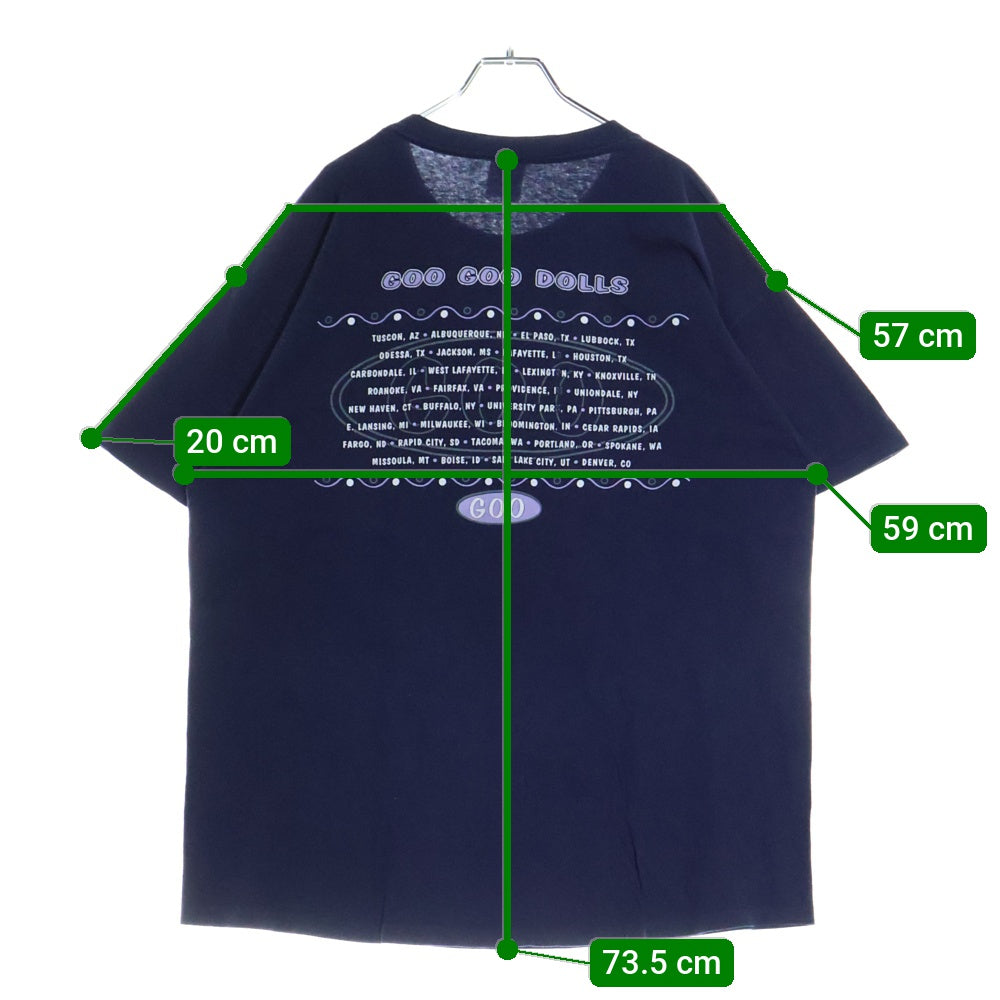 VINTAGE(ヴィンテージ) 90s GOO GOO DOLLS グー・グー・ドールズ 両面Tシャツ 半袖カットソー ネイビー