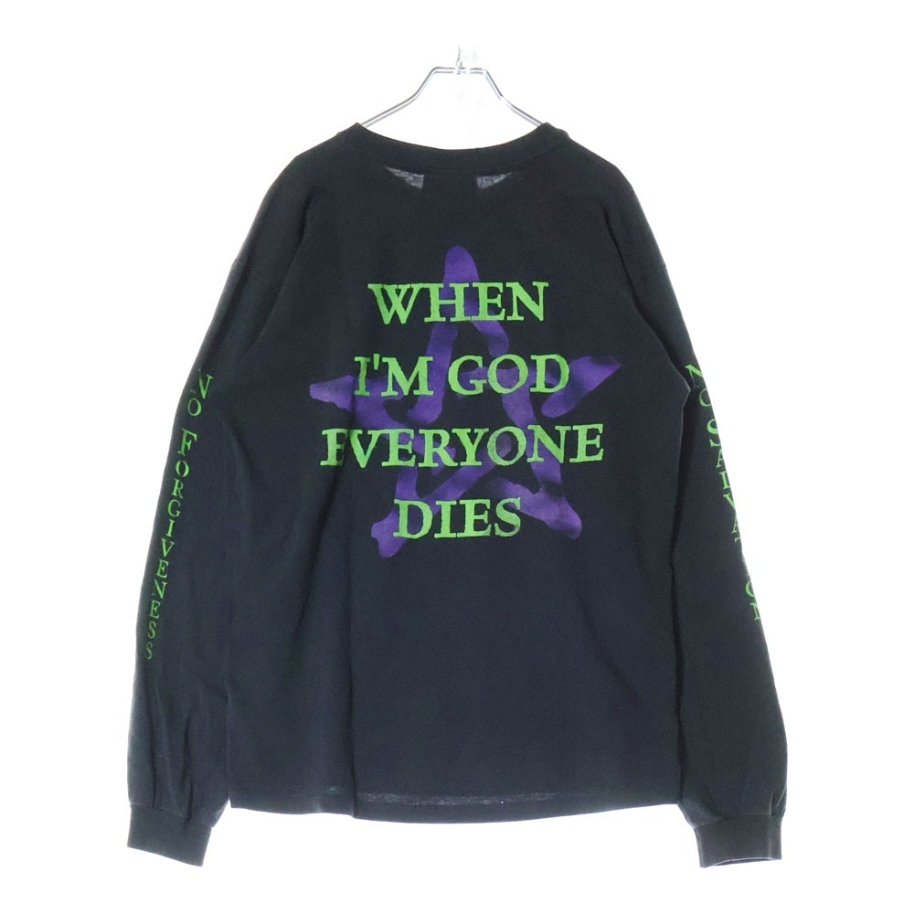 VINTAGE(ヴィンテージ) 90s MARILYN MANSON WHEN I'M GOD EVERYONE DIES マリリンマンソン 袖プリント Tシャツ 長袖 カットソー ブラック