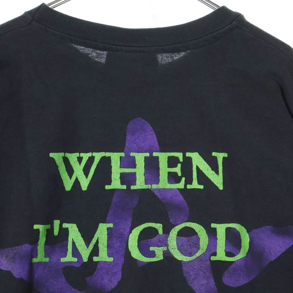 VINTAGE(ヴィンテージ) 90s MARILYN MANSON WHEN I'M GOD EVERYONE DIES マリリンマンソン 袖プリント Tシャツ 長袖 カットソー ブラック