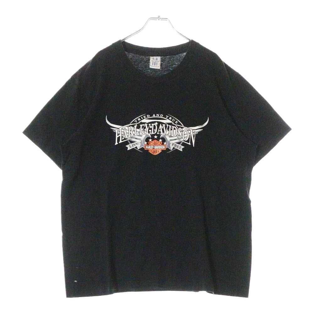 VINTAGE(ヴィンテージ) 90-00s HARLEY DAVIDSON Hermosa Bad Boy CostaRica Dali ハーレーダビッドソン ダリ 両面プリント Tシャツ 半袖カットソー ブラック