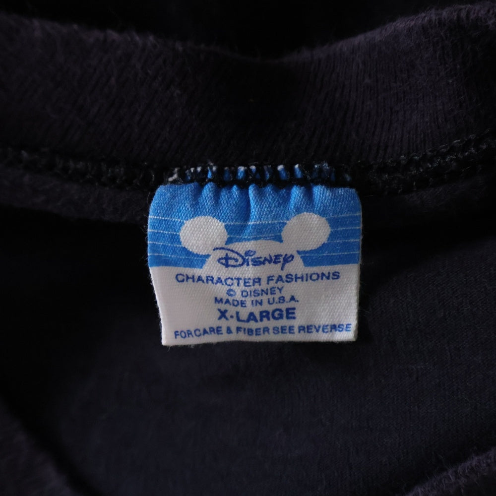 VINTAGE(ヴィンテージ) 90s DISNEY Mickey Mouse ディズニー 黄色足 ミッキー フロント プリント Tシャツ 半袖カットソー ブラック