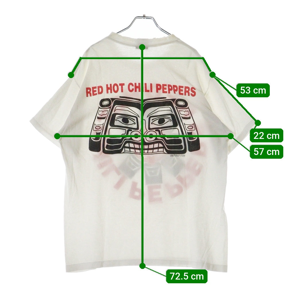 VINTAGE(ヴィンテージ) 90s RED HOT CHILI PEPPERS AZTEC レッドホットチリペッパーズ 両面プリント Tシャツ 半袖カットソー ホワイト