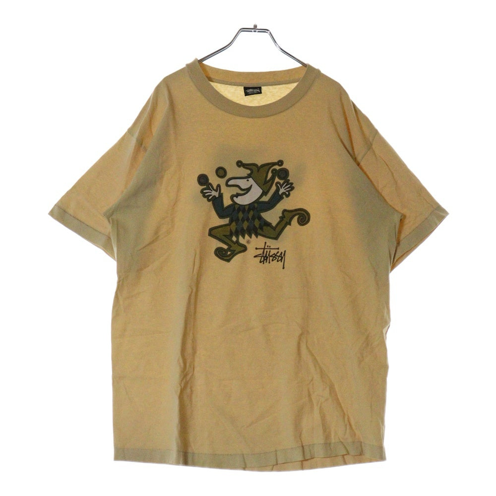 STUSSY(ステューシー) 80s OLD STUSSY JUGGLER PIGMENT TEE オールド ジャグラー ピグメント ピエロ 両面プリント Tシャツ 半袖カットソー イエロー