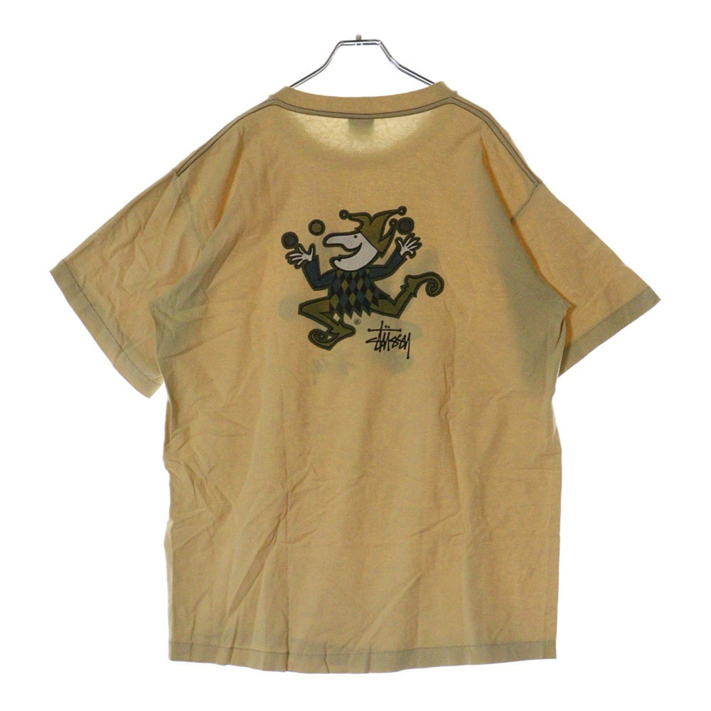 STUSSY(ステューシー) 80s OLD STUSSY JUGGLER PIGMENT TEE オールド ジャグラー ピグメント ピエロ 両面プリント Tシャツ 半袖カットソー イエロー